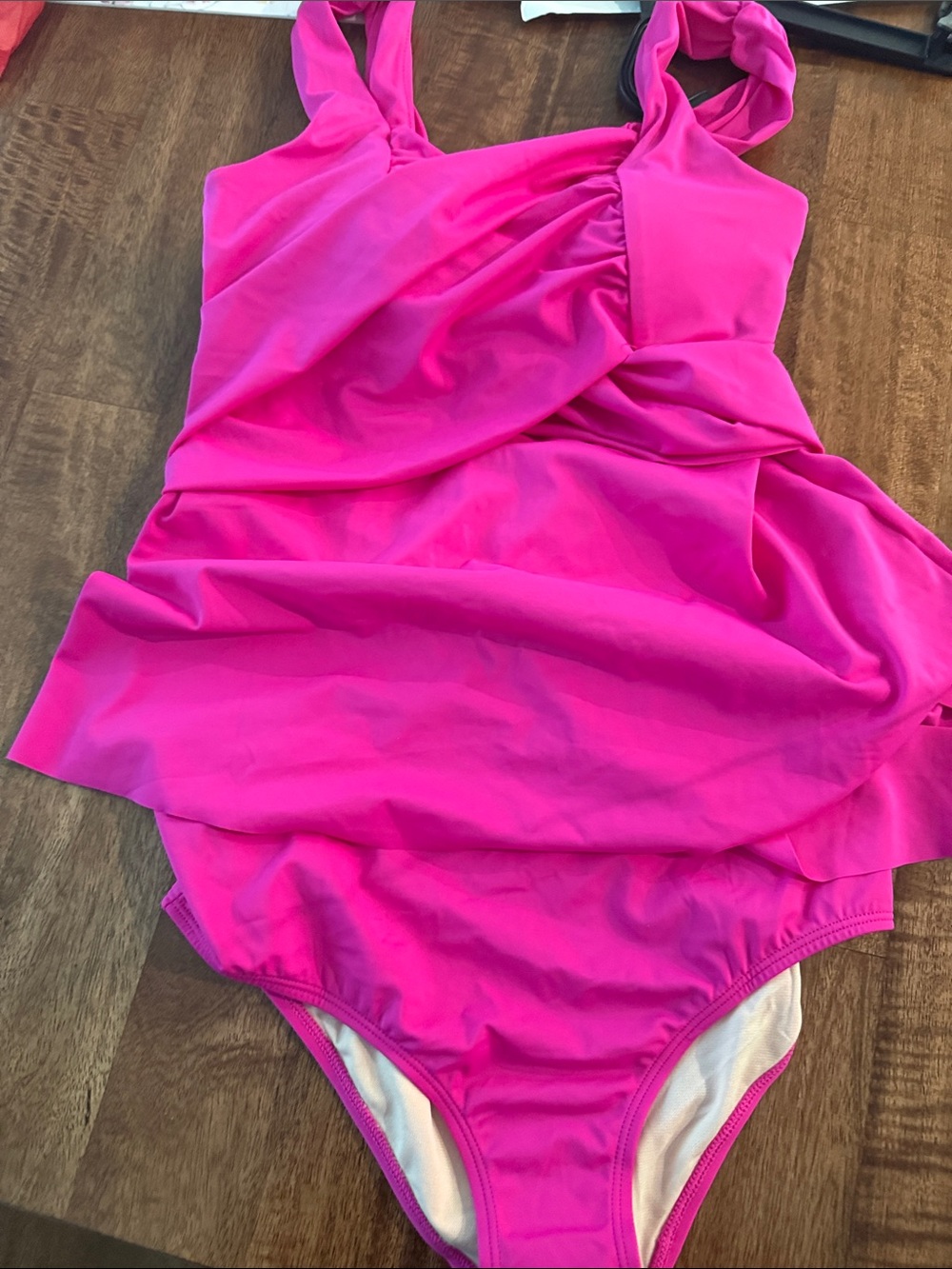 Jantzen Bright Pink Ruched One-Piece Swimsuit